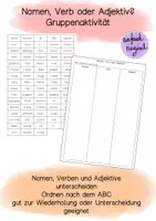Vorschau - Arbeitsblätter - Wörter nach Wortarten und ABC sortieren (2./3.Klasse) - Deckblatt
