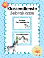 Vorschau - Bildkarten - Klassendienste - Zebraklasse - Deckblatt