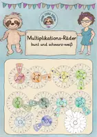Vorschau - Fördermaterial/Inklusion - Multiplikations - Räder in Farbe und schwarz-weiß - Seite 1