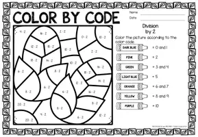 Vorschau - Arbeitsblätter - Color by code - Division (Fall) - Seite 2