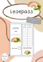 Vorschau - Arbeitsblätter - Lesepass: Regenbogen | Boho - Deckblatt