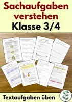 Vorschau - Arbeitsblätter - Sachaufgaben verstehen - Textaufgaben Training Klasse 3 und 4 - Deckblatt