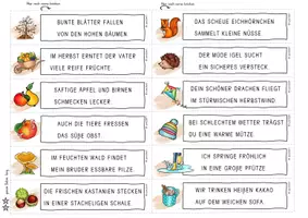 Vorschau - Arbeitsblätter - HERBST - Schüttelsätze in 6 Varianten - für Schleichdiktat, Satz der Woche, RS und Grammatikübungen - Seite 3