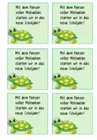 Vorschau - Bildkarten - Willkommenskärtchen - Schildkröte - Willkommenskarten - Seite 1