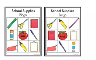 Προεπισκόπηση - Παιχνίδια - School Supplies - Bingo! - Σελίδα 1