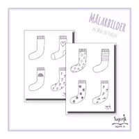 förhandsvisning - Målarbilder sockor mönstrade - försättsblad