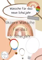Vorschau - Mal- und Bastelvorlagen - Meine Wünsche für das neue Schuljahr | Reflexion | Schuljahresanfang - Deckblatt