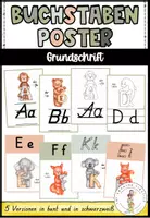 Vorschau - Poster - Grundschrift - Buchstabenposter bzw. Lautplakate mit Tieren - Deckblatt