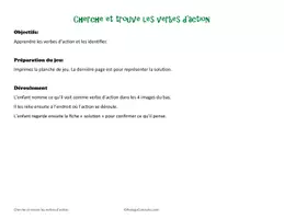 Aperçu - Cartes / Images - Cherche et trouve verbe d’action - Page 1