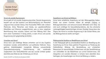 Vorschau - Arbeitsblätter - Soziale Armut und ihre Folgen - Deckblatt