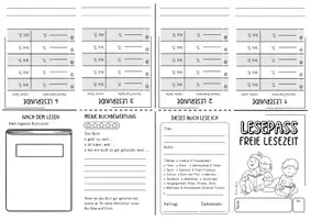 Vorschau - Arbeitsblätter - Freie Lesezeit (Lesepass und Buchtipp) - Seite 1