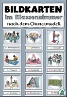 Vorschau - Präsentationen/Tafelbilder - Bildkarten und Wortkarten "Im Klassenzimmer" geeignet für das Churermodell - DaZ / DaF / Deutsch - Deckblatt