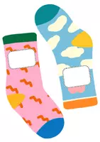 Vorschau - Mal- und Bastelvorlagen - Türdeko Coole Socken Klasse Türdekoration Alles zum Beschriften - Seite 1