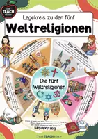 Vorschau - Stationenlernen - Legekreis - Weltreligionen - Deckblatt