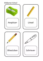 Vorschau - Arbeitsblätter - Bildkarten "School" Arbeitsbogen - Seite 2