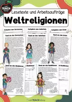 Vorschau - Arbeitsblätter - Weltreligionen - Lesetexte mit Arbeitsaufträgen - Deckblatt