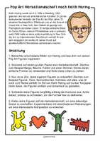 Vorschau - Arbeitsblätter - Pop Art Herbstlandschaft nach Keith Haring - Kunstprojekt für die Mittelstufe im Herbst - Seite 1