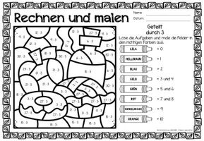 Vorschau - Arbeitsblätter - Rechen-Mal-Blätter - Division | Paket (Jahreszeiten) - Seite 3