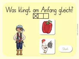 Vorschau - Spiele - Anlaute Quiz (Spiel 4) - Was klingt am Anfang gleich? - Seite 1