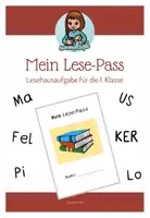 Vorschau - Unterrichtsreihen - Mein Lesepass - Lesehausaufgabe für die 1. Klasse - Deckblatt