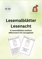 Vorschau - Arbeitsblätter - Lesemalblätter_Lesenacht_freiarbeitsfee - Deckblatt