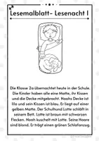 Vorschau - Arbeitsblätter - Lesemalblätter_Lesenacht_freiarbeitsfee - Seite 1