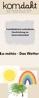 Vorschau - Unterrichtsreihen - Komplettpaket - La météo (Ausführliche Unterrichtsbeschreibungen mit allen ABs) - la météo (5 Stunden) - Farbe - Deckblatt