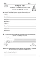 Vorschau - Arbeitsblätter - Märchen Klasse 5/6: Test, EHZ, Bewertungsbogen - Seite 1