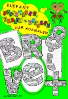 Vorschau - Mal- und Bastelvorlagen - Elefant Buchstaben, Zahlen und Satzzeichen Zentangle-Ausmalbilder - Deckblatt