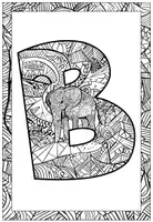 Vorschau - Mal- und Bastelvorlagen - Elefant Buchstaben, Zahlen und Satzzeichen Zentangle-Ausmalbilder - Seite 3