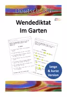 Vorschau - Arbeitsblätter - Differenziertes Wendediktat: Im Garten - Deckblatt
