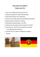 Vorschau - Arbeitsblätter - Fragen zum Film: "Das Leben der Anderen" - Deckblatt