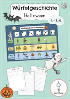 Vorschau - Arbeitsblätter - Würfelgeschichte Grusel Halloween | Kl. 1. - 3. - Deckblatt