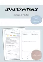 Vorschau - Arbeitsblätter - Lernzielkontrolle/Test: Flächen und Vierecke - Deckblatt