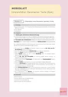 Vorschau - Merkblätter - Merkblatt Interpretation literarischer (epischer) Texte - Deckblatt