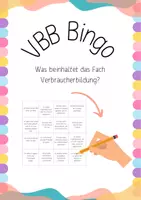 Vorschau - Spiele - Verbraucherbildungs Bingo - Deckblatt