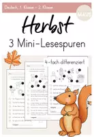 Vorschau - Arbeitsblätter - Mini-Lesespuren: Herbst (1. Klasse - 2. Klasse) - Deckblatt