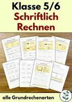 Vorschau - Arbeitsblätter - Schriftlich Rechnen Klasse 5 und 6 - Übungen - Deckblatt