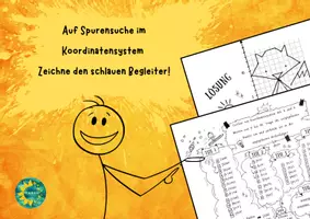 Vorschau - Arbeitsblätter - Auf Spurensuche im Koordinatensystem Zeichne den schlauen Begleiter! - Deckblatt