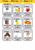 Vorschau - Arbeitsblätter - I have, who has? “Autumn” - Lesespiel Englisch (Ich habe, wer hat?) - Seite 1