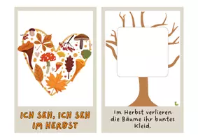 Vorschau - Mal- und Bastelvorlagen - Ich seh, ich seh: Spielen im Herbst 🍂🍁🎃 - Deckblatt
