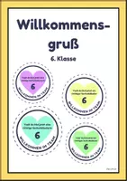 Vorschau - Fördermaterial/Inklusion - Willkommensgruß 6. Klasse - Deckblatt