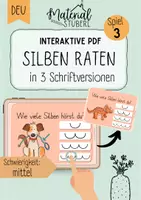 Vorschau - Stationenlernen - Silben Quiz mittel (Spiel 3) - Deckblatt