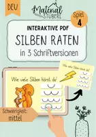 Vorschau - Stationenlernen - Spielepaket- Silben Quiz - mittel - interaktive PDF - Seite 1