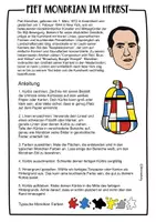 Vorschau - Arbeitsblätter - Kürbis Kunstprojekt nach Piet Mondrian - Kunst im Herbst - Seite 1