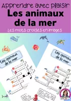 Vorschau - Spiele - Les animaux de la mer (les mots croisés en images) Kreuzworträtsel - Deckblatt