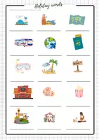 Vorschau - Arbeitsblätter - Holiday words - travelling and cinema - Seite 1