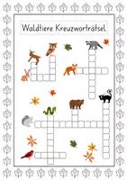 Vorschau - Arbeitsblätter - Waldtier-Kreuzworträtsel | zweifach differenziert - Seite 1
