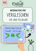 Vorschau - Stationenlernen - Interaktive PDF - Quiz - Mathe - größer/kleiner #rabattraketenzusalevester25 - Deckblatt