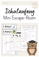 Vorschau - Arbeitsblätter - Mini Escape Room: Schulanfang (2. Klasse) - Mathe & Deutsch - Deckblatt